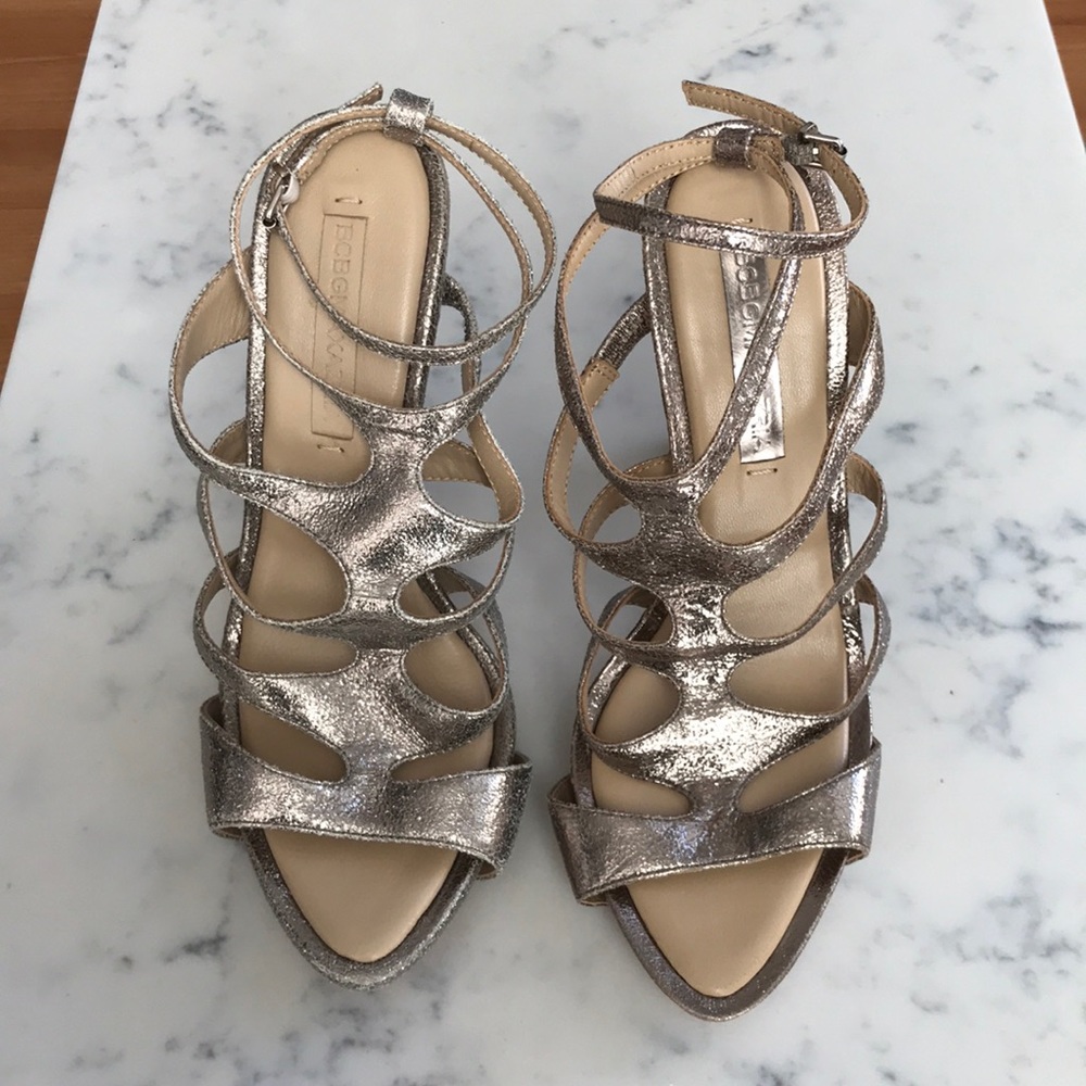 COPY - Bcbg maxazria metallic leather heels. Like new